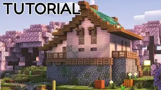 Minecraft - How to Build a Cherry Wood Medieval Starter House [Tutorial]