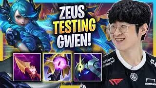 ZEUS TESTING GWEN IN KOREA SOLOQ! - T1 Zeus Plays Gwen TOP vs K'sante! | Bootcamp 2023