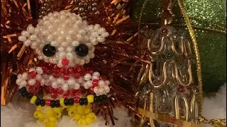 2 ч How to Bead Christmas Reindeer amigurumi Олень из бисера Korálkový sob 
