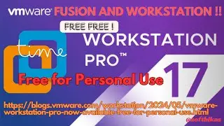 || FREE || VMware Workstation Pro 17 and Fusion Now Free for Personal Use!