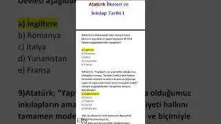 Atatürk ilke ve inkilapları Soru 8 