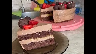 Шоколадно - лимонный торт (с шоколадно-ореховой пастой Nutella / Pralinutta)