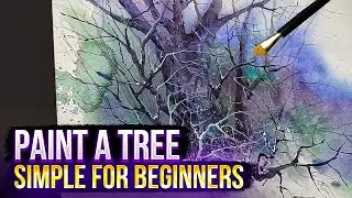SKETCH a TREE in 15 MIN. Simple watercolor painting for Beginners