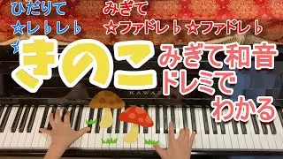 きのこ/ピアノばんそう練習用/ドレミふりがなつき/歌なし