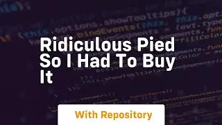 Ridiculous pied so i had to buy it