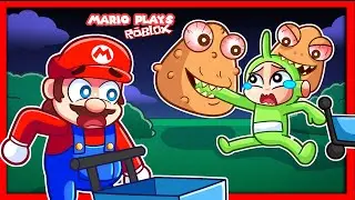 👲 Creepy POU.EXE wants CHILDREN BACK! | Mario Plays Roblox Bou's Revenge Chapter 2