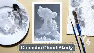 Monochrome Gouache Cloud Study