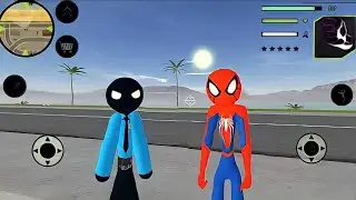 Süper Kahraman Polis Çöp Adam Vs The Amazing Spider-StickMan Hook Far From House - Android Gameplay