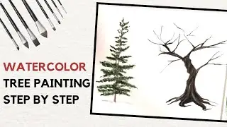 HOW TO PAINT TREES IN WATERCOLOR & GOUACHE | tree watercolor painting