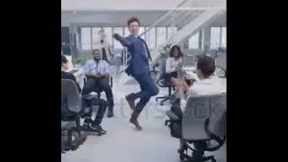 White guy dancing in office meme