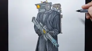 how to draw sniper cameraman in skibidi toilet 77 part 2