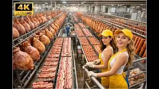 Inside a Massive Industrial Meat Processing Plant  How Bacon, Ham & Sausages Are Made | Farmverse