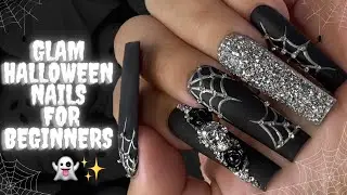 GLAM Halloween nails for beginners! | EASY Halloween nails 💅🏼👻🕷️🕸️
