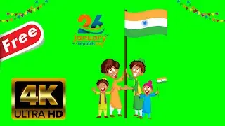 Kids With Indian Flag Animation Green Screen in Full 4K, HD videos copyright free.