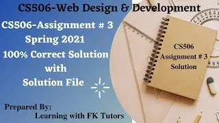 CS506 Assignment 3 Solution Spring 2021 | CS506 Assignment No 3 100% correct Solution by FK Tutors