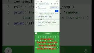 sample() function from the random module using the import.