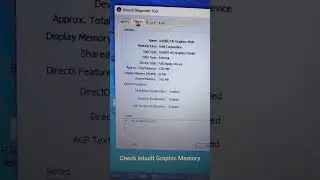 Computer Inbuilt Graphic Memory #Shorts #shortsvideo