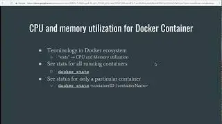 CPU and memory utilization for Docker Containers