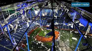Hurricane Milton tears roof off St Petersburg stadium