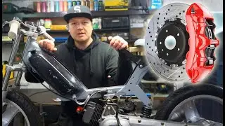 custom brake setup fot the Peugeot Fox Deluxe 50cc Racer