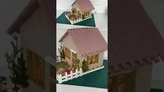 👆How to Make Miniatüre House with Garden #diy #paperhouse #miniature #craft #papergarden