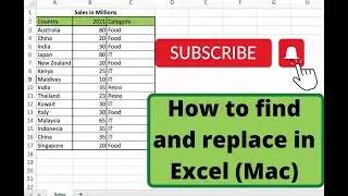How to find and replace in Excel (Mac)