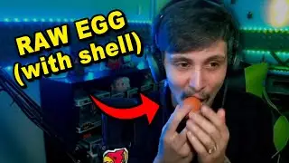 Eating a RAW Egg WITH Shell... I Sold Out