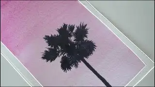 Palm Tree Watercolor Drawing - Easy & Simple