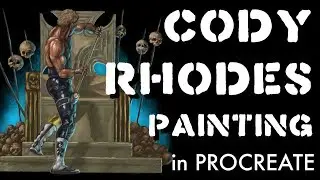 Cody Rhodes Painting in Procreate from Double or Nothing