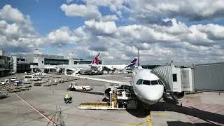 Frankfurt Airport apron timelapse and takeoff