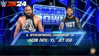 WWE 2K24 | Jacob Fatu VS Jey Uso Intercontinental Championship Match #wwe #wwe2k24 #wwegameplay