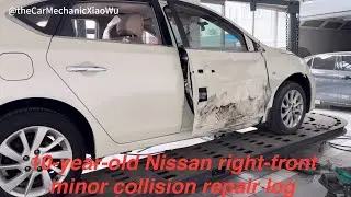 10-year-old Nissan right-front minor collision repair log