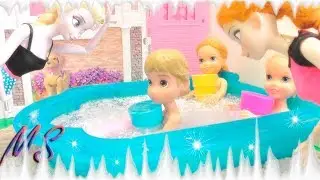 Мультик с куклами Холодное Сердце Frozen Эльза заморозила детей