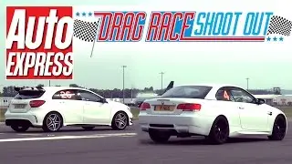 Mercedes A45 AMG vs BMW M3 (E93) Convertible - Drag-Race Shoot-out