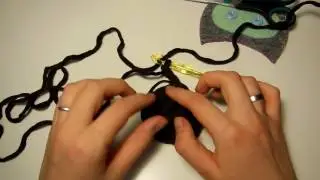 Коврик Мишка из трикотажной пряжи. 1 часть.