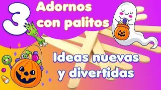 Manualidades fáciles para Halloween con palitos de helado paleta madera 🎃 Día de Muertos para niños