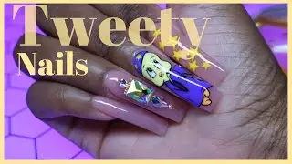 Tweety nails 💅🏽 | DO MY NAILS POV | Cute nails 2024 | Watch Me Work