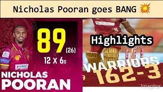 Nicholas Pooran 89 Runs in Abu Dhabi T10 League || Pooran Batting in T10 League Highlights 12 Sixes