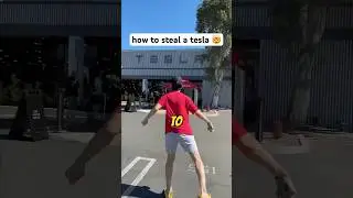 how to steal a tesla 🤯🔋 #angelocarlos #tesla #modely #model3 #modelx #models #shorts