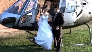 Casamento no Campo   Chegada de Helicoptero