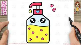 How to Draw a Cute Handwash Liquid Soap, Easy Drawings for Kids and Toddlers