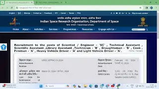 Recruitment to the posts of Scientist/Engineer - ‘SC’  Technical Assistant | ISRO 2024 recruitment