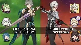 Spiral Abyss 5.1 | Alhaitham C0 Hyperbloom & Arlecchino C0 Overload | Genshin Impact | DITUSI