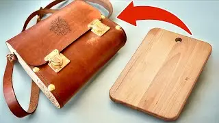 HANDBAG out of a CUTTING BOARD 👜 I cut out a LEATHER Handbag on a Creality Falcon2 Laser CNC