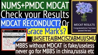 MDCAT Results announced/PMDC MDCAT Key & Results/MDCAT Key/NUMS MDCAT Results/Never go for MBBS why?