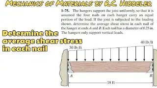 Determine the average shear stress in each nail | Mechanics of Materials | Engineers Academy