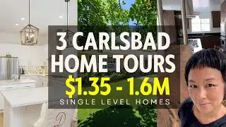 Inside 3 Single Story Homes in Carlsbad CA | $1.35M - $1.6M |  3 or 4 bedrooms | 2 baths