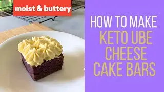 Keto Ube Cheese Moist Cake Bars with Butter Icing