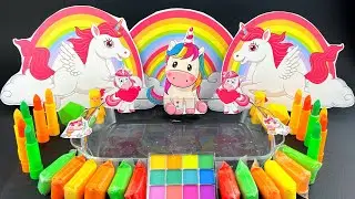Unicorn Rainbow Slime Mixing Random Cute,shiny things into slime#ASMR #slimevideo #Galaxyslime#슬라임