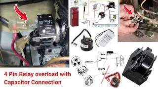4 pin relay overload with running starting connection, relay overload connection in fridge ! 